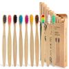 SWKJ Bamboo Toothbrushes with Soft Bristles,10 Packs of Organic Natural Adult Kids Bamboo Soft Toothbrush, Eco-Friendly and Plastic Free Packaging for Family, Travel(Multicolor)
