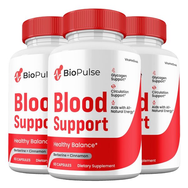 BioPulse Capsules, Max strength,  Bio Pulse Pills Blood Supplement (3 Pack)