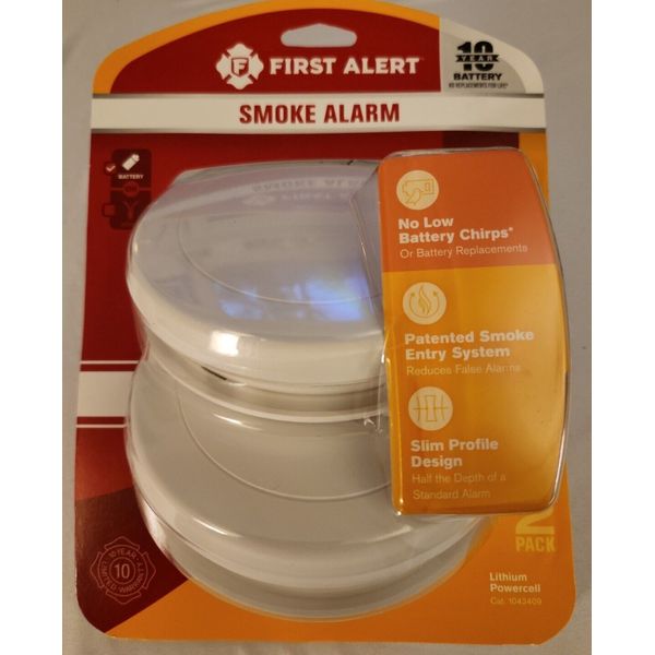 First Alert Smoke Alarm 2pk 1042409 NEW