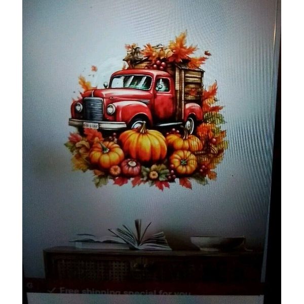 Autumn Harvest Pickup Truck,Walls, Windows, Seat Lids,Frig,Etc.-Vinyl Decor NEW