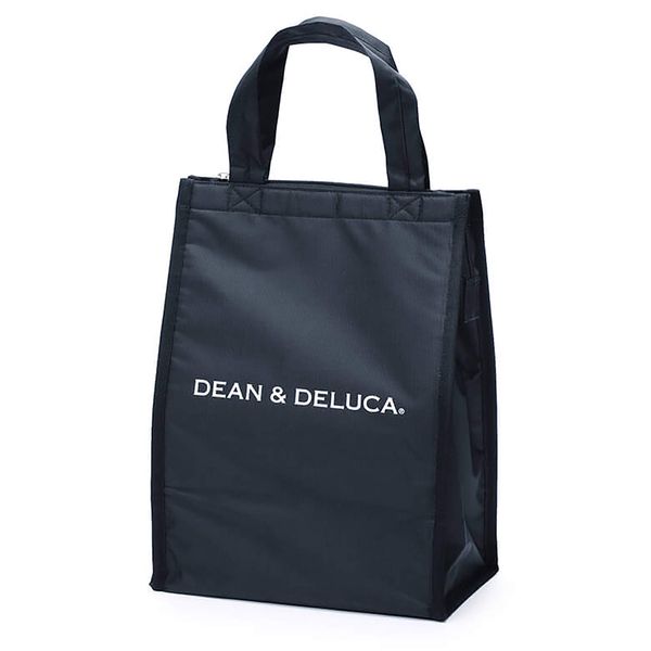 Dean & Deluca Cooler Bag, Black M, Insulated Bag, Zipper Included, Compact, Bento Lunch Bag, 13.8 x 6.7 x 9.8 inches (35 x 17 x 25 cm)