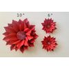 3D Paper Flower Wall Decor Set Of 3 (Red)