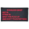 STANDARD BRIEF MILITARY ARMY BLACK OPS RED TACTICAL HOOK MORALE PATCH