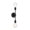 XiNBEi Lighting Wall Light Double Black Wall Sconce, 2 Light Vanity Light with LED Bulb for Bathroom Hallway Bedroom XB-W1234-2-MB-G30