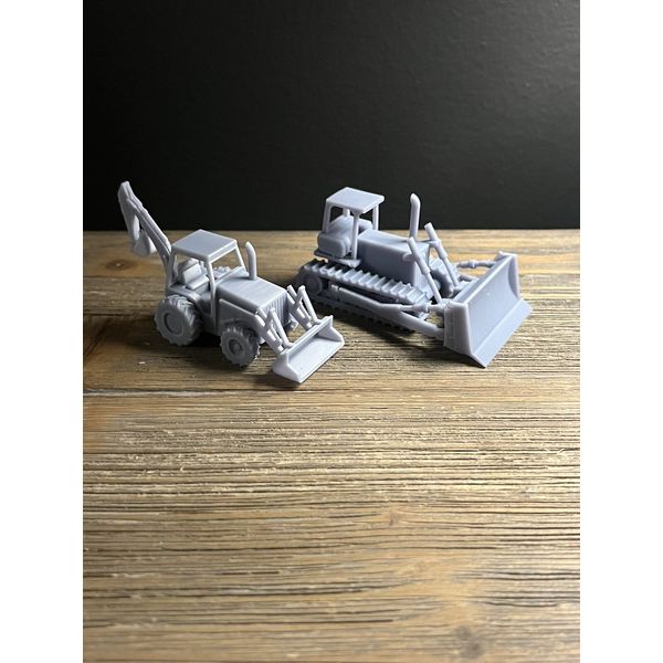 HO SCALE  1:87 CONSTRUCTION VEHICLES. BULLDOZER AND EXCAVATOR (2pk)