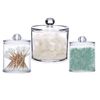2PCS Clear Acrylic Plastic Cotton Swabs Holder with Lid Makeup Pad Organizer Divider Dispenser Cosmetic Container Jars Bathroom Storage Case for Cotton Balls Pads