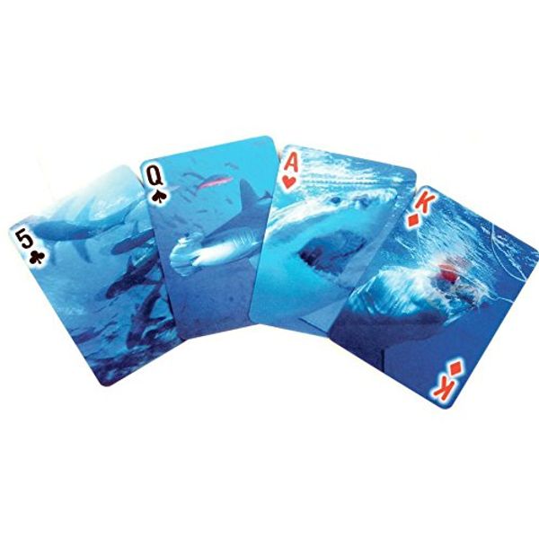 Kikkerland Lenticular 3-D Shark Poker-Size Playing Cards