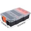 Plastic Tool Storage Box, Waterproof Portable Organizer Box with Removable Adjustable Divider Compartment for Tools, Screws, Nails, Rivets, Bolts