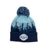 Busch Light Mountain Logo Jacquard Knit Pom Beanie Blue
