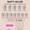 24 PCS Press-On Nails - Almond Shaped, Medium Length with Glossy Finish