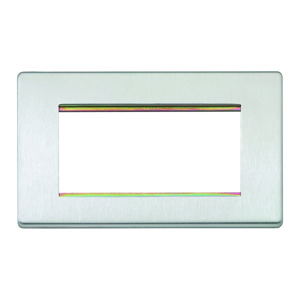 Aspect Brushed Stainless Steel Euro 4 Module Front Plate