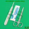 IRIS MICRO SCISSORS STRAIGHT 4.5" + SCALPEL HANDLE #4 + 5 SURGICAL BLADES #21