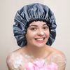 4 Pieces Jumbo Shower Cap Extra Large Shower Cap Double Layer Waterproof Shower Cap for Dreadlocks Satin Lining Reusable XL Bonnet for Women Men Thick Long Big Hair Locs Braids, 4 Colors
