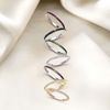 Santuzza 925 Sterling Silver Stackable Ring Black Spinel Engagement Wedding Band Stacking Ring for Women (8.5)