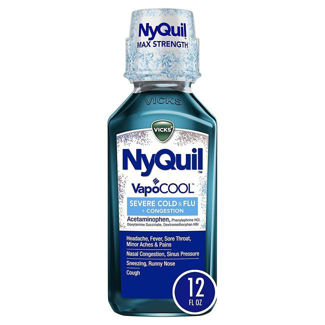 NyQuil | VapoCOOL Severe Cold, Flu, Congestion Relief | Berry, 12oz (2 Bottles)