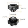 uxcell 4pcs Star Knobs M8 Female Threaded 48mm Head Plastic Through Hole Brass Screw Clamping Handle Threaded Knob Black