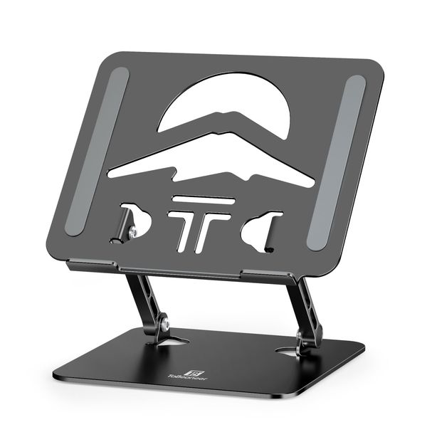 ToBeoneer Laptop Stand, PC Stand, Tablet Holder, Foldable, Tabletop, Height Angle Adjustment, Ergonomics, Lower Back Pain, Stiff Shoulder, Anti-Slip Protection, Home Work, Desk, Space Saving,