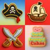 Set of 3 Pirate Themed Cookie Cutters