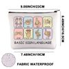Basic Sign Language Makeup Bag Speech Language Pathologist Gift ASL SLP Gift Speech Therapist Cosmetic Bag (Basic Sign UK)