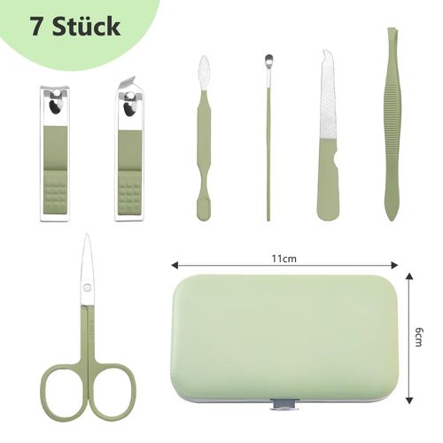 Set manicure, set per manicure, pedicure, set di forbici per unghie, set per la cura delle unghie, 7 pezzi, per manicure e pedicure