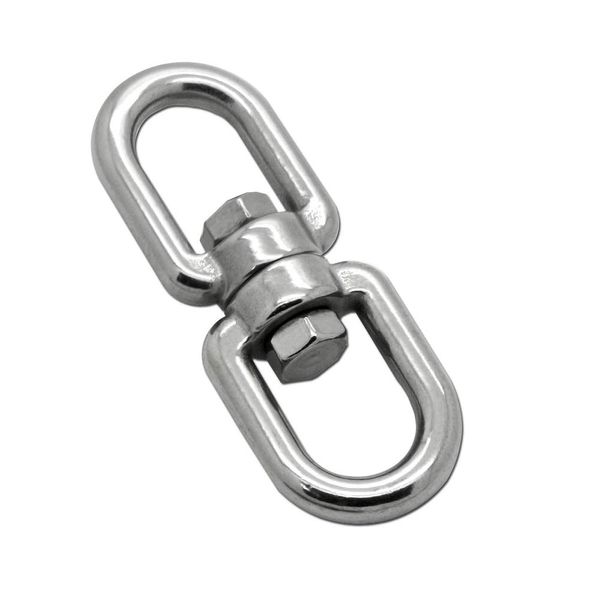 Constrabo | Double Ended Swivel Eye Hook Stainless Steel AISI 316 V4A (Eye/Eye) M10 | BL 3500kg 10mm | Eye to Eye Swivel Ring for Hammock Chair, Swivel Grill, Sandbag |Shackle Ring Connector