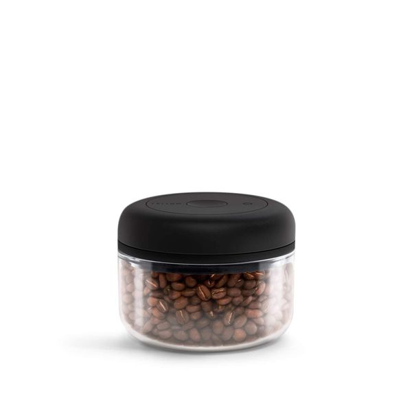 Fellow Atmos Vacuum Canister for Coffee & Food Storage - Airtight Sealed Container, Clear Glass, Small Coffee Bean Storage, 0.4 Litre Jar