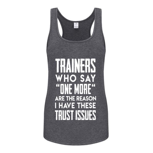 WINGZOO Workout Tank Tops for Women-Womens Funny Saying Fitness Gym Racerback Sleeveless Shirts Grey