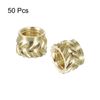 Sourcing Map Knurled Insert Nuts - 50pcs M5 x 5mm L x 7mm OD Brass Female Threaded Inserts