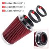 Red 3",3.5",4" Inlet, 9" Tall High Flow Cold Air Intake Air Filter Replacement