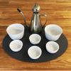 Oval Placemat Set - Matt Graphite Grey 2 Placemats Standard 38cm x 28cm