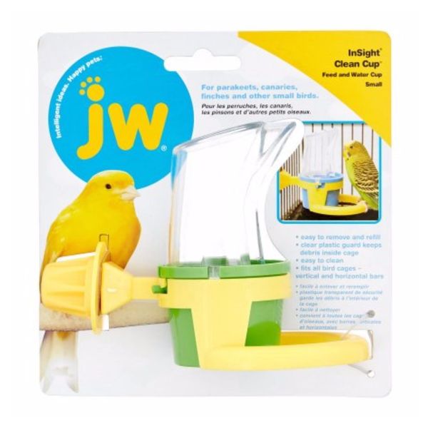 JW Pet Insight Clean Cup Bird Feeder and Water Cup Assorted, Small