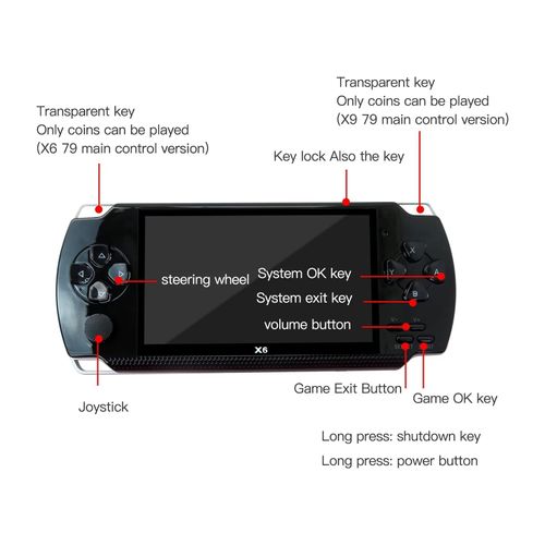 10000 Games Built-in 4.3'' Retro Portable Mini Handheld Video Game Console 8GB 128-Bit LCD Kids Color Game Player Built-in 10000 Games(Black)