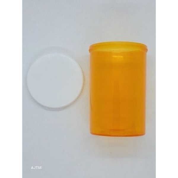 2 Pack, 20 Dram Snap Cap, Pill Herb Vials Bottles w/lids, Amber