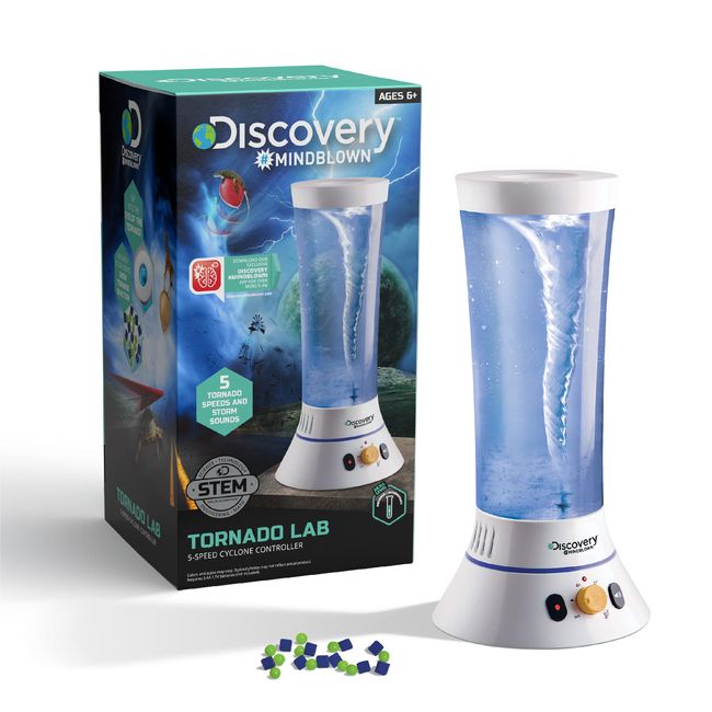 Discovery #MINDBLOWN Tornado Lab, 5-Speed Cyclone Controller, Educational Learning Activity Kit, Fun and Exciting Toy, STEM Experiment Set for Boys, Girls, Kids Ages 6+