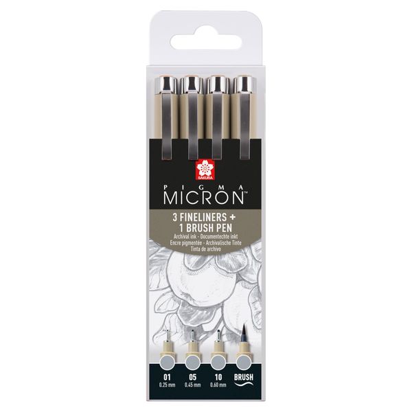 Pigma Micron Light Cool Gray set of 4