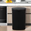 13 Gallon Waterproof Trash Can Kitchen Touch Free Automatic Garbage Can Black