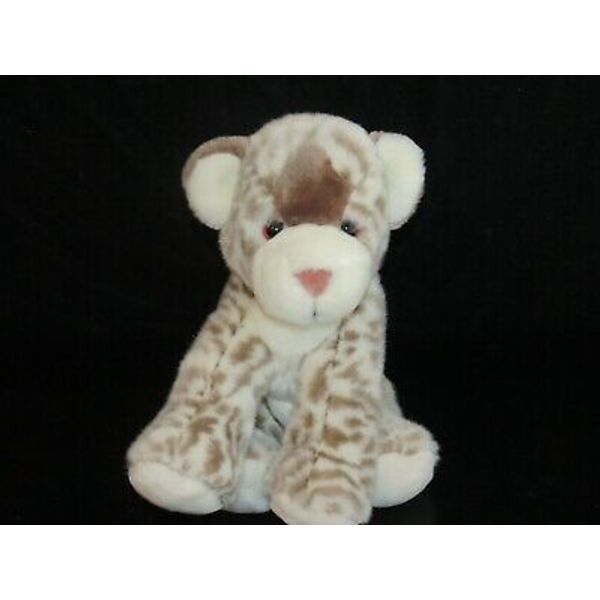 Animal Alley Snow Leopard Jungle Cat Jaguar Stuffed White Cub Soft Plush Toy 9"