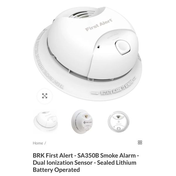 6 X BRK SA350B LITHIUM POWER C SMOKE ALARM, Tamper proof 10-year sealed Lot Of 6