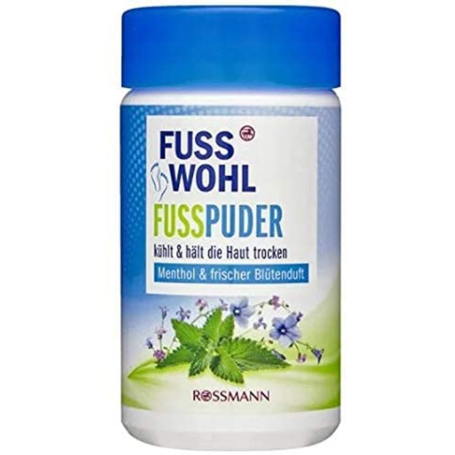Foot Powder - Cools and Keeps Skin Dry - with Menthol & Fresh Blossom Fragrance - 100 g
