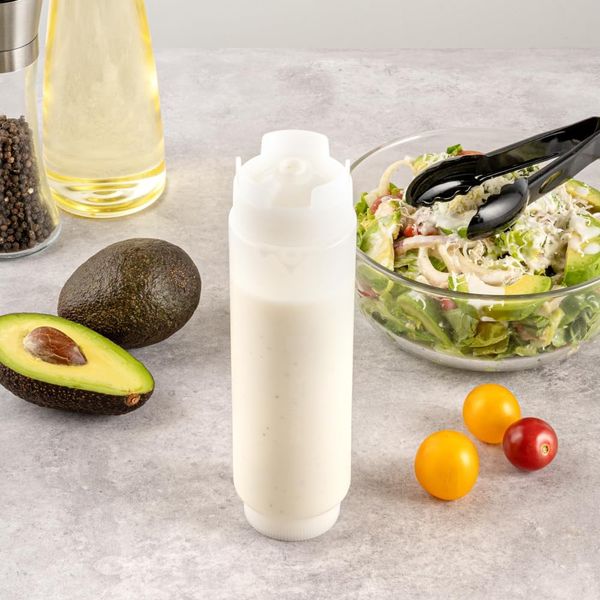 First in First Out 16 Ounce Condiment Squeeze Bottle 6 Refillable Lid FIFO Sq...