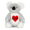 TM THREADS Personalised Koala Bear, Heart I Love Teddy, Soft Plush, Personalised gift