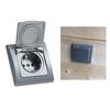 DELPHI Socket IP44 with Protection Lid Flush-Mounted Wet Room Rubber Seal Grey Silver