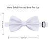 Mens Solid Color Bow ties Polyester Pre Tied Wedding Bow Tie, White(Size: One Size)