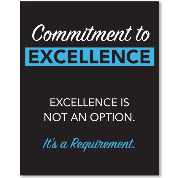 Acrylic Office Sign - Commitment to Excellence