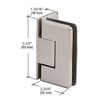Brushed Nickel Pinnacle 544 Series 5 Degree Wall Mount Offset Back Plate Hinge