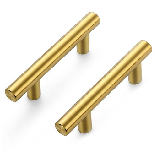 Ravinte Gold Cabinet Handles 5 Pack 2-1/2 inch Cabinet Pulls Brushed Brass Kitchen Cabinet Handles Modern Drawer Pulls Gold Hardware for Kitchen Cabinet