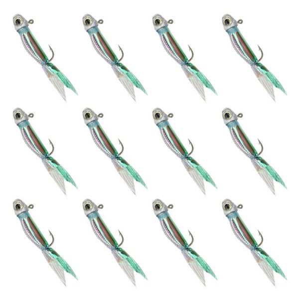 Silverside Minnow Crappie Jig 12pcs Green Color