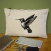 'Hummingbird in Flight' Canvas Clutch Bag/Accessory Case (CL00036819)
