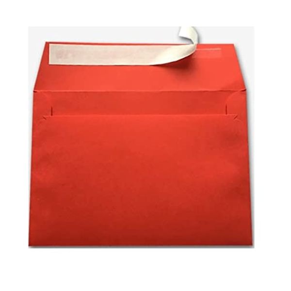 C5 Coloured Envelopes for A5 Greeting Cards Wedding Invitations & Crafts (162x229mm) Pack of 60 (Red Peel & Seal)