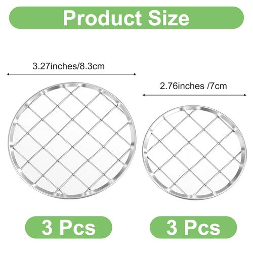 6PCS Metal Flower Lid Insert for Mason Jars, Square Grid Organizer for Floral Arrangements, Silver Iron Lids for Regular Mouth Jars